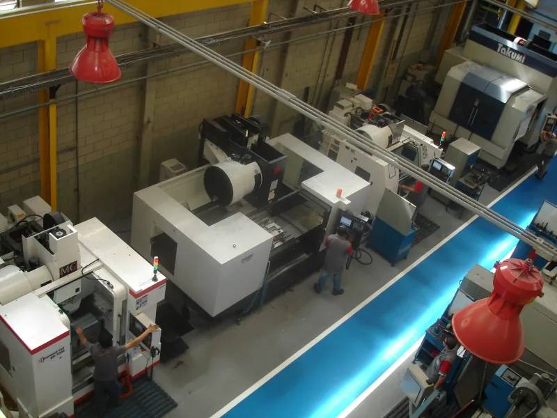 Vista aérea da produção